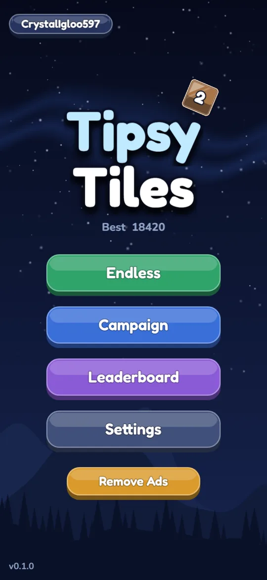 Tipsy Tiles screenshot: Pick a mode